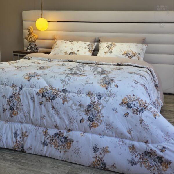 Couette 2 Places Jardin d’Hiver – Reflets Beige et Or