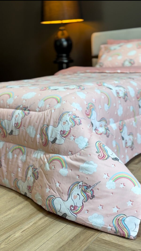 Couette 1 Place Licorne Arc-en-Ciel – Rêves Magiques