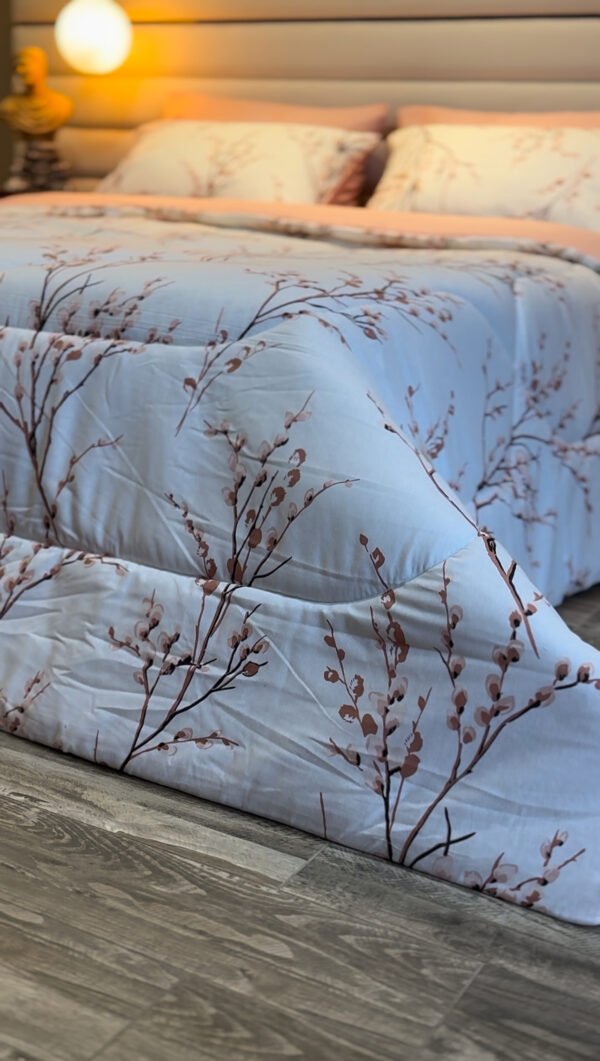 Couette 2 Places Rameaux en Fleurs – Éveil Rosé