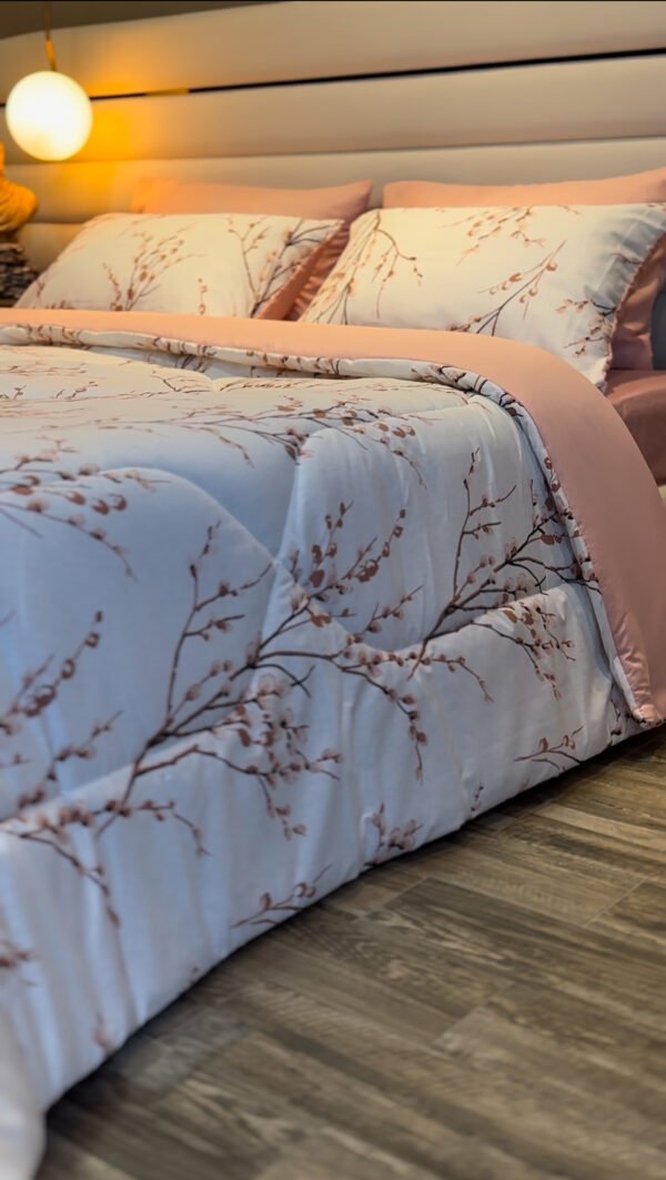Couette 2 Places Rameaux en Fleurs – Éveil Rosé