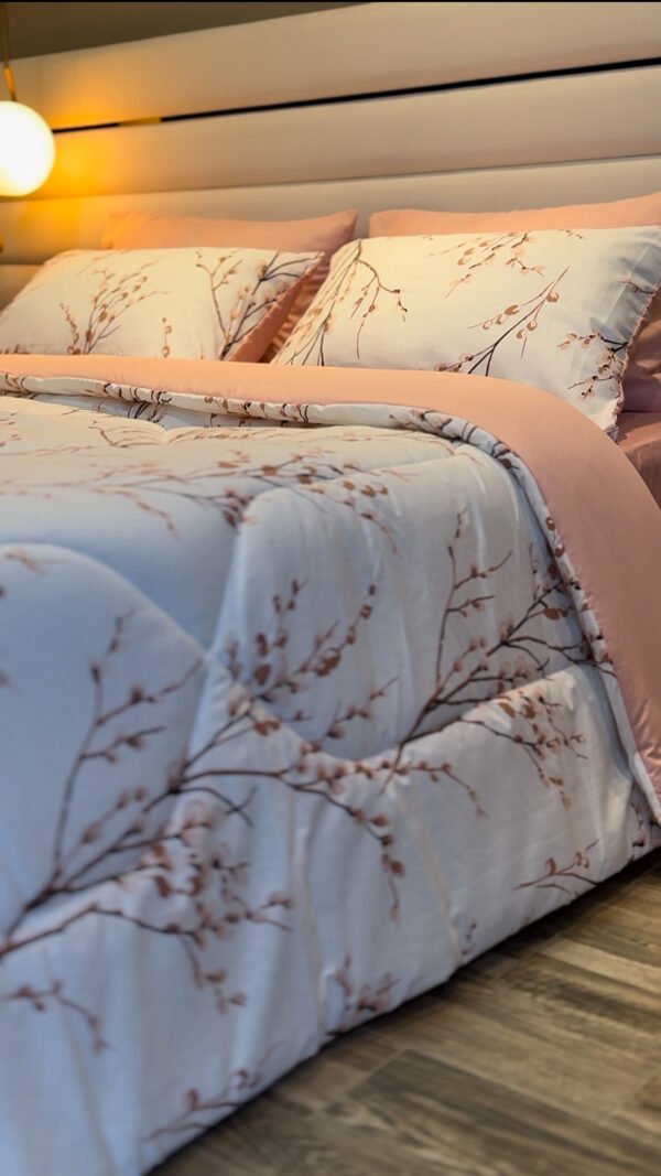 Couette 2 Places Rameaux en Fleurs – Éveil Rosé