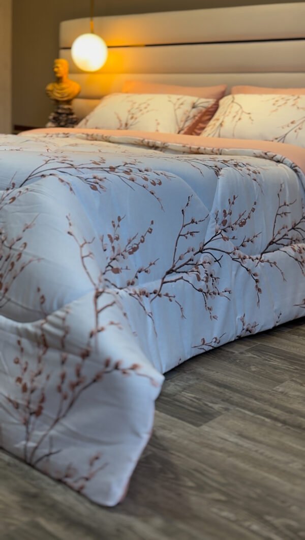 Couette 2 Places Rameaux en Fleurs – Éveil Rosé