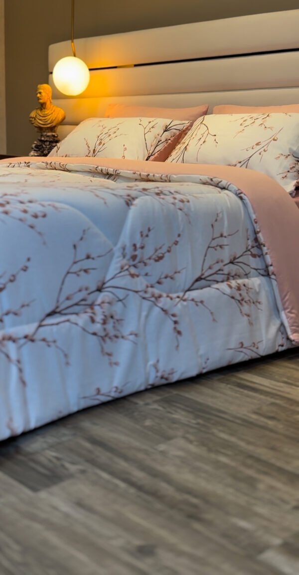 Couette 2 Places Rameaux en Fleurs – Éveil Rosé