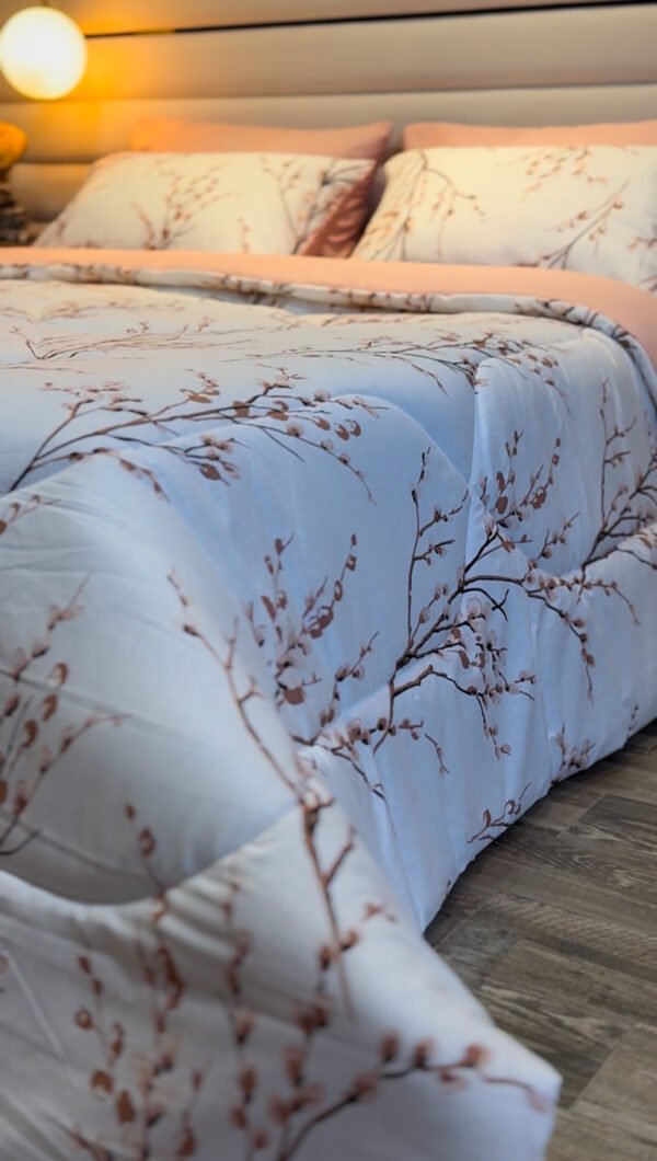Couette 2 Places Rameaux en Fleurs – Éveil Rosé