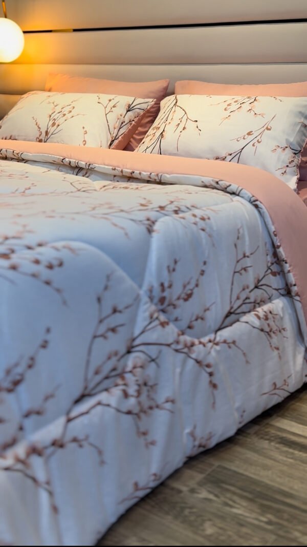 Couette 2 Places Rameaux en Fleurs – Éveil Rosé