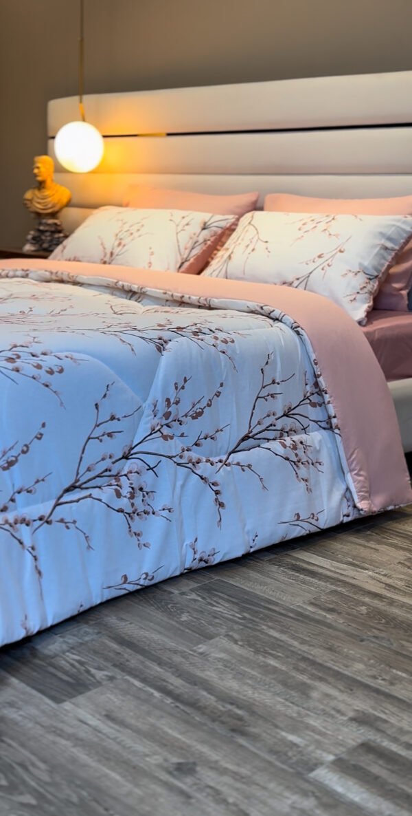 Couette 2 Places Rameaux en Fleurs – Éveil Rosé