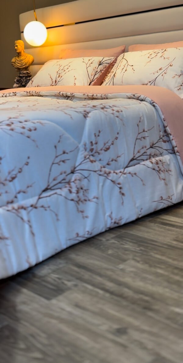 Couette 2 Places Rameaux en Fleurs – Éveil Rosé