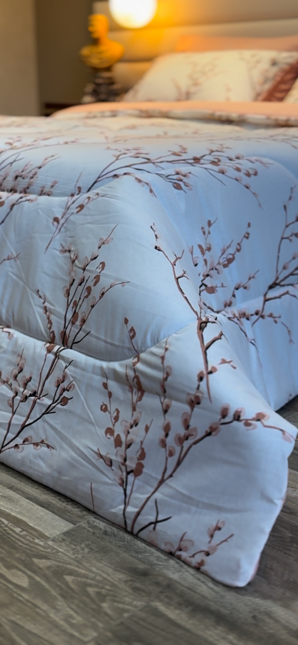 Couette 2 Places Rameaux en Fleurs – Éveil Rosé