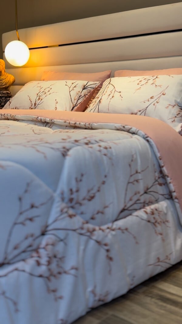 Couette 2 Places Rameaux en Fleurs – Éveil Rosé