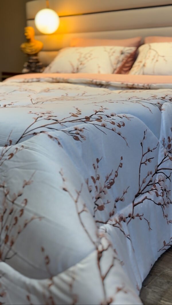 Couette 2 Places Rameaux en Fleurs – Éveil Rosé