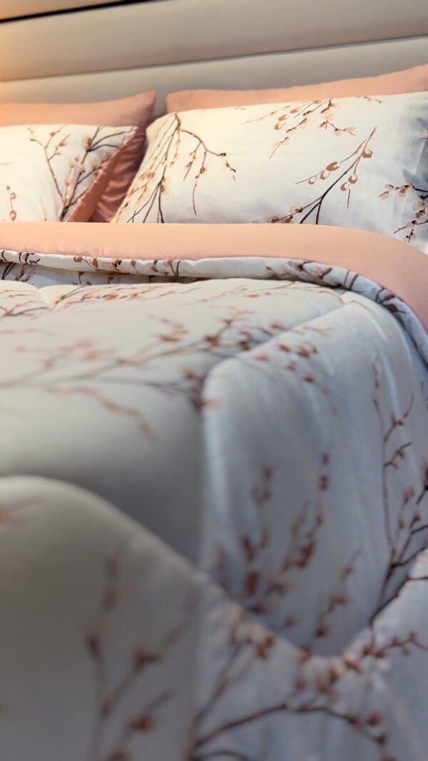 Couette 2 Places Rameaux en Fleurs – Éveil Rosé