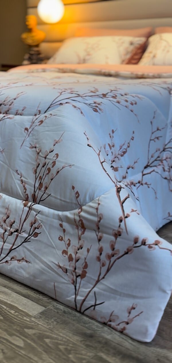 Couette 2 Places Rameaux en Fleurs – Éveil Rosé