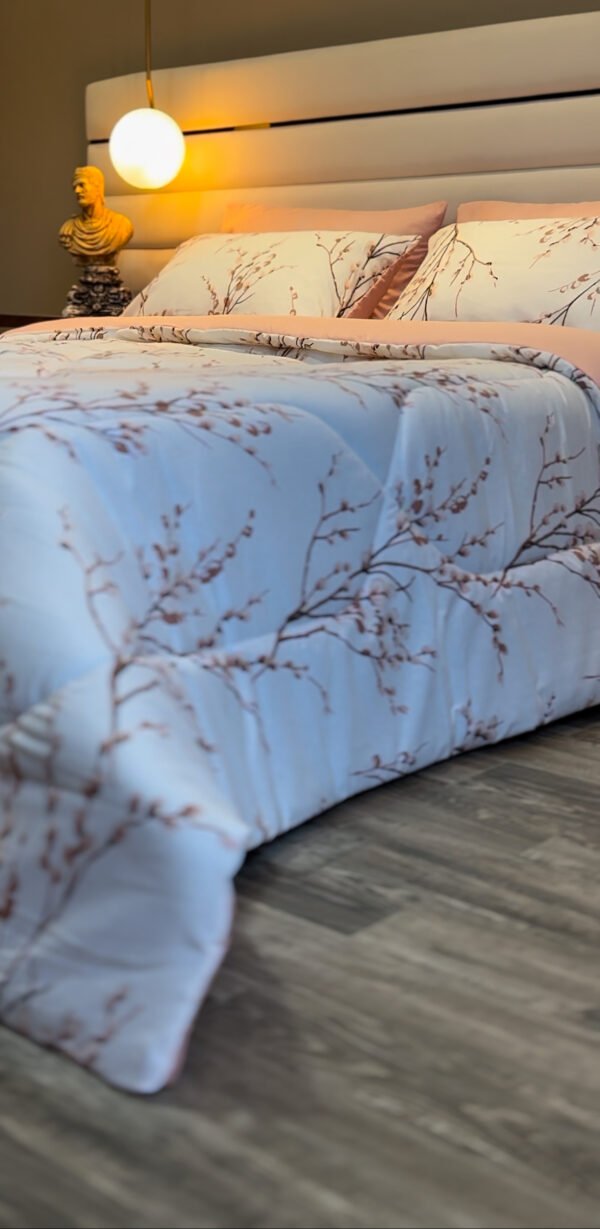 Couette 2 Places Rameaux en Fleurs – Éveil Rosé