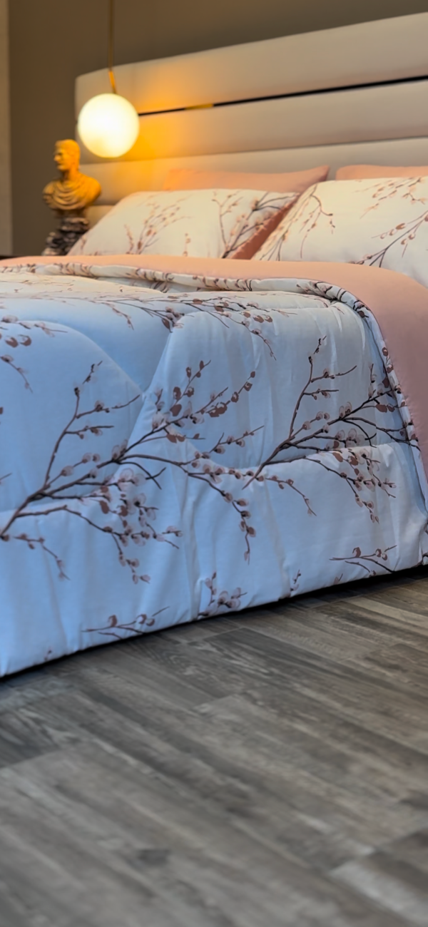 Couette 2 Places Rameaux en Fleurs – Éveil Rosé