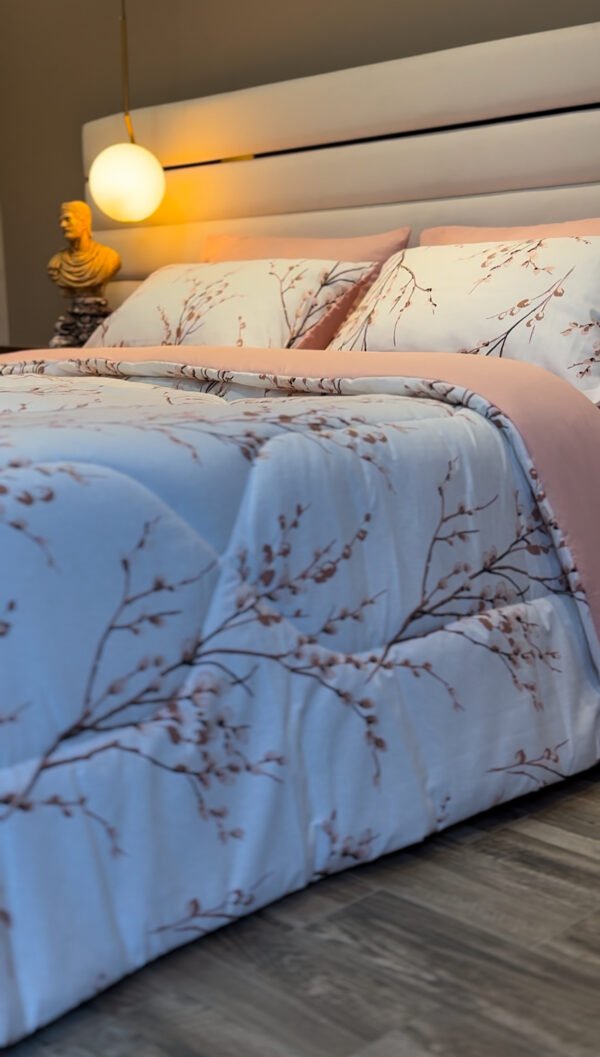 Couette 2 Places Rameaux en Fleurs – Éveil Rosé