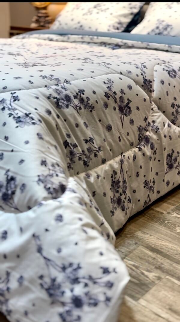 Couette 2 Places Bleu Éclosion – Élégance Florale