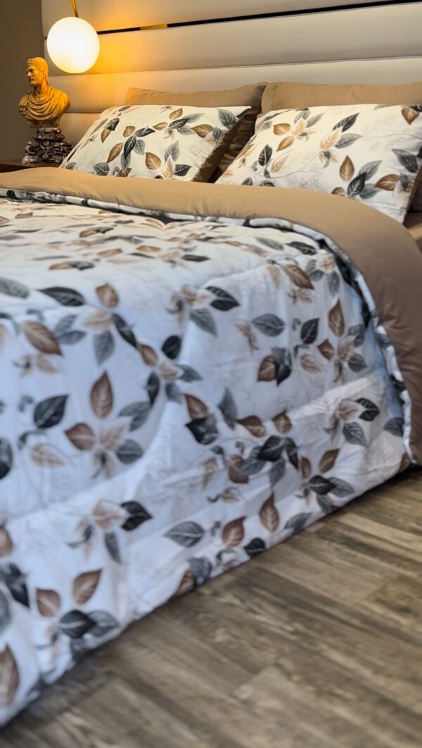 Couette 2 Places Feuillage Élégant – Harmonie Naturelle