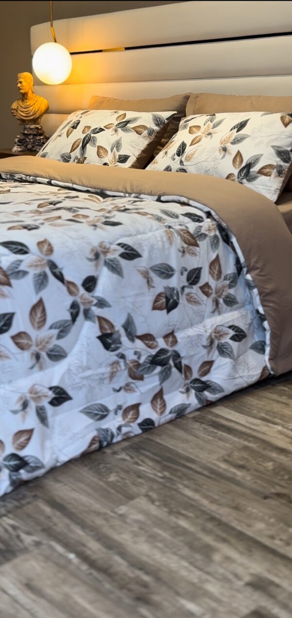 Couette 2 Places Feuillage Élégant – Harmonie Naturelle