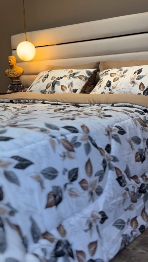 Couette 2 Places Feuillage Élégant – Harmonie Naturelle