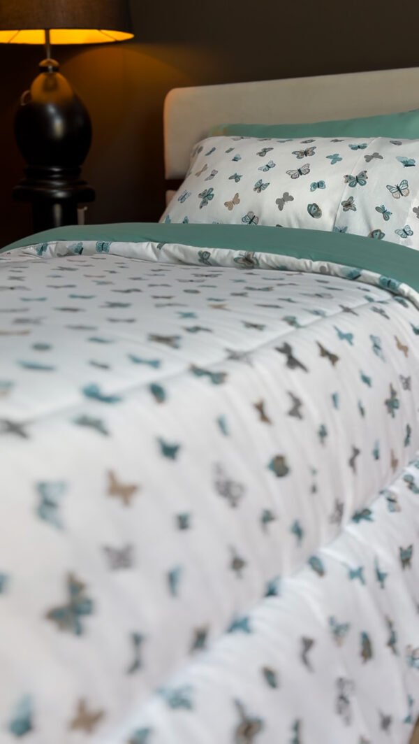 Couette 1 Place Jardin Aérien – Imprimé Papillons