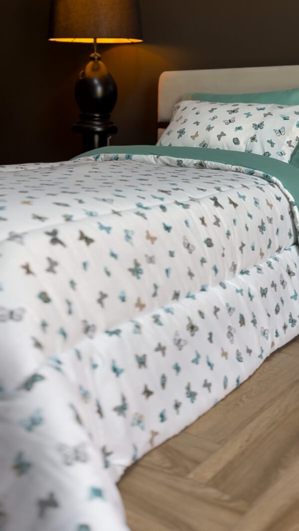 Couette 1 Place Jardin Aérien – Imprimé Papillons