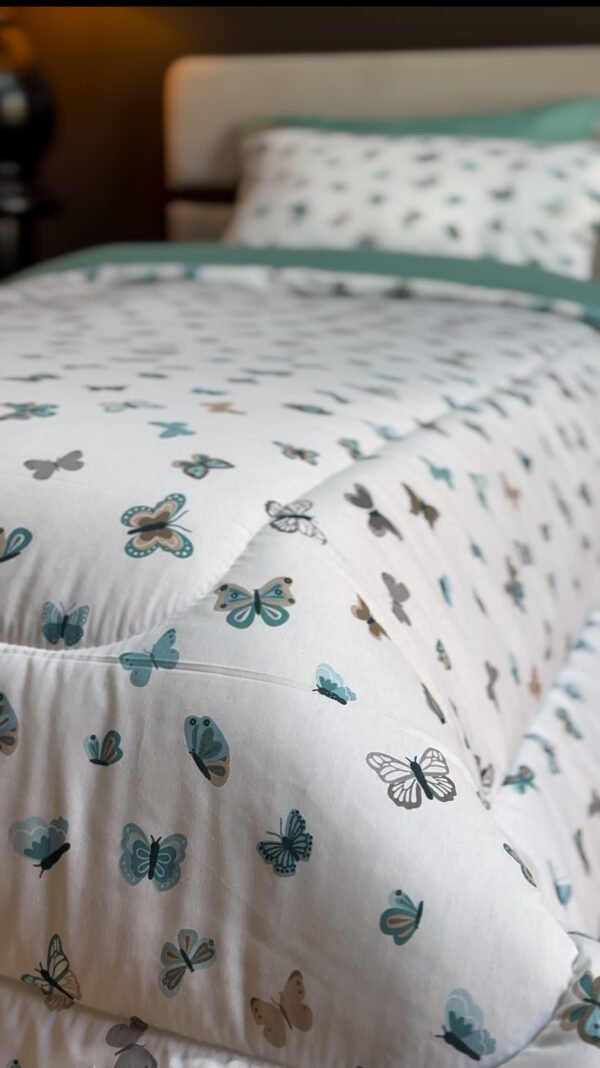 Couette 1 Place Jardin Aérien – Imprimé Papillons