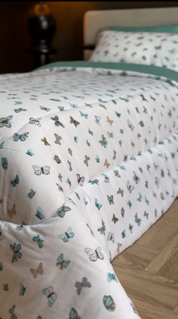 Couette 1 Place Jardin Aérien – Imprimé Papillons