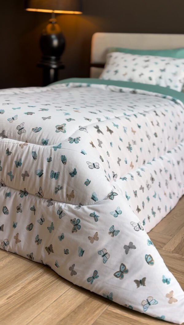 Couette 1 Place Jardin Aérien – Imprimé Papillons