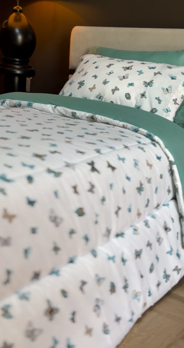 Couette 1 Place Jardin Aérien – Imprimé Papillons