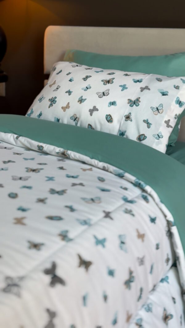 Couette 1 Place Jardin Aérien – Imprimé Papillons