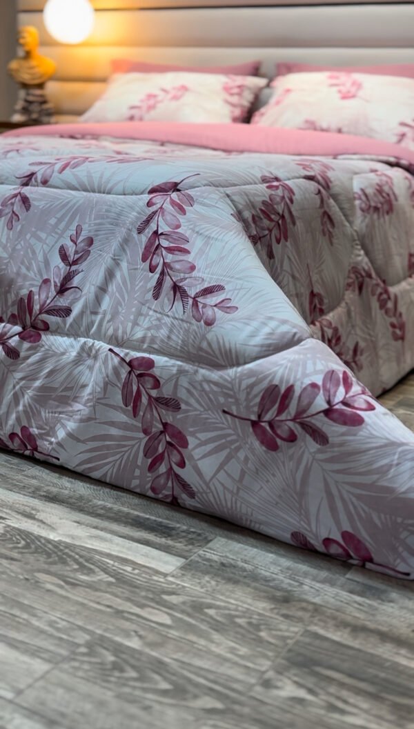 Couette 2 Places Feuillage Pourpre – Élégance Florale