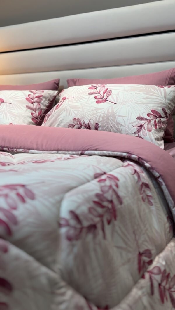 Couette 2 Places Feuillage Pourpre – Élégance Florale