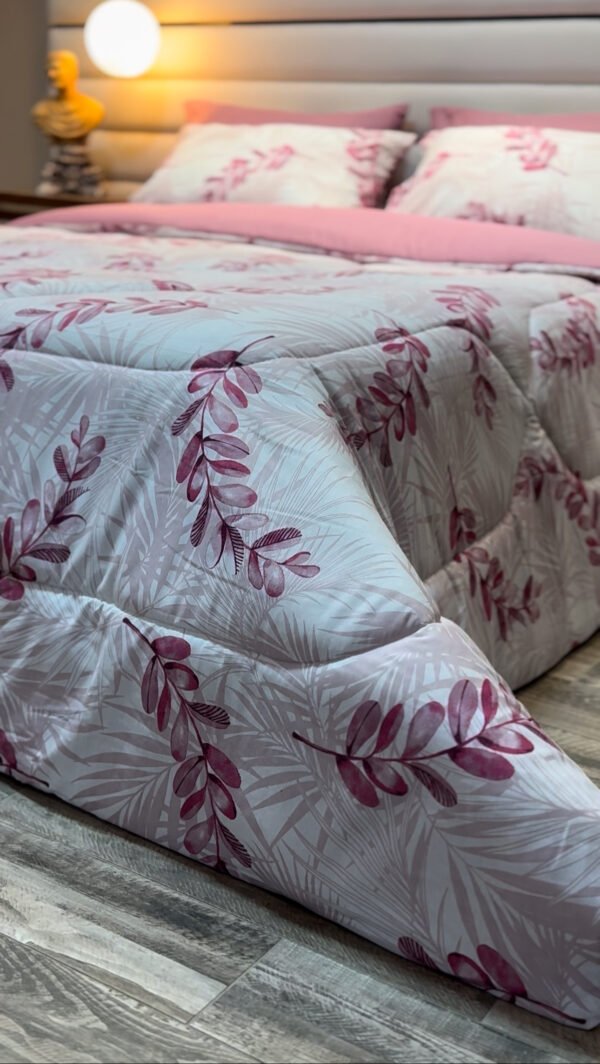 Couette 2 Places Feuillage Pourpre – Élégance Florale