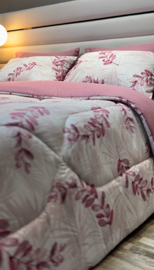 Couette 2 Places Feuillage Pourpre – Élégance Florale