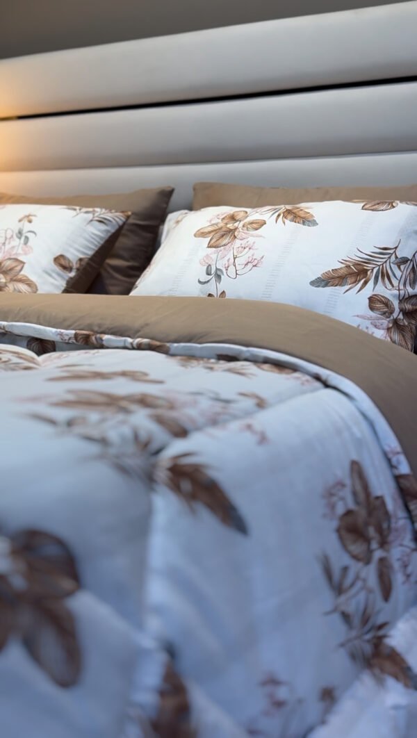 Couette 2 Places Jardin d’Automne – Beige & Brun