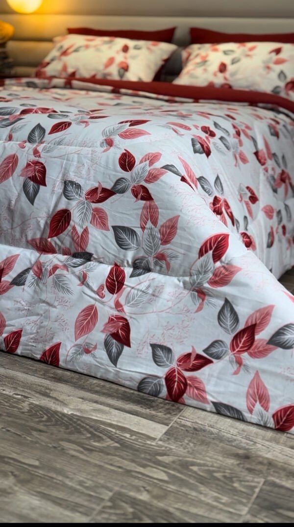 Couette 2 Places Feuillage Écarlate – Élégance Boréale