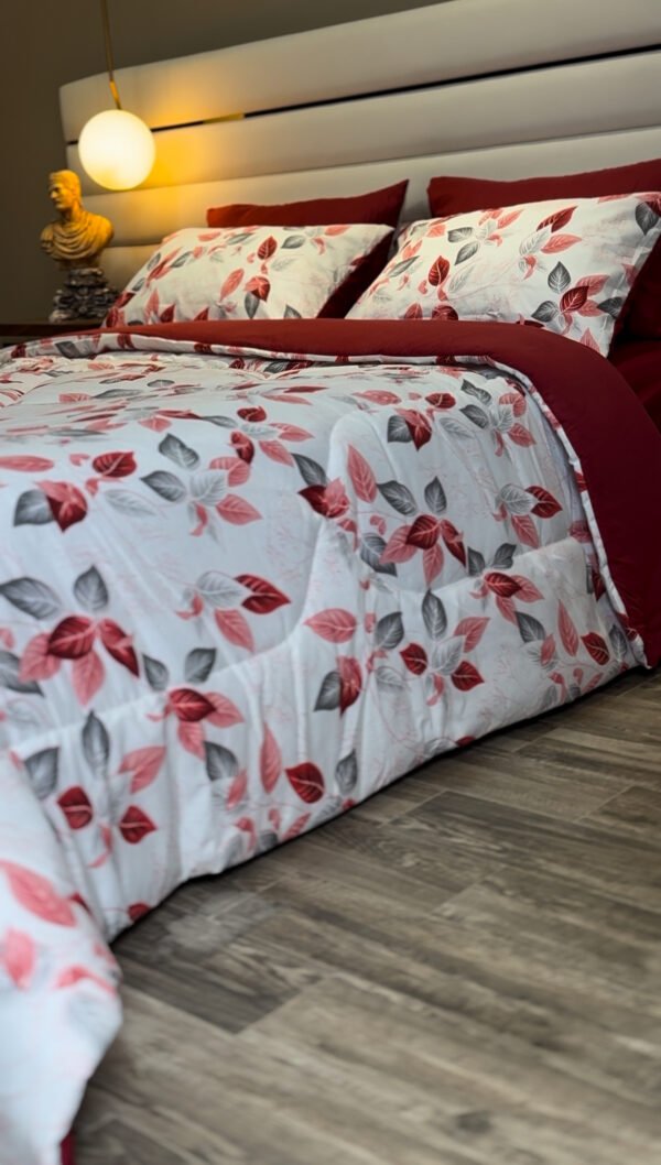 Couette 2 Places Feuillage Écarlate – Élégance Boréale