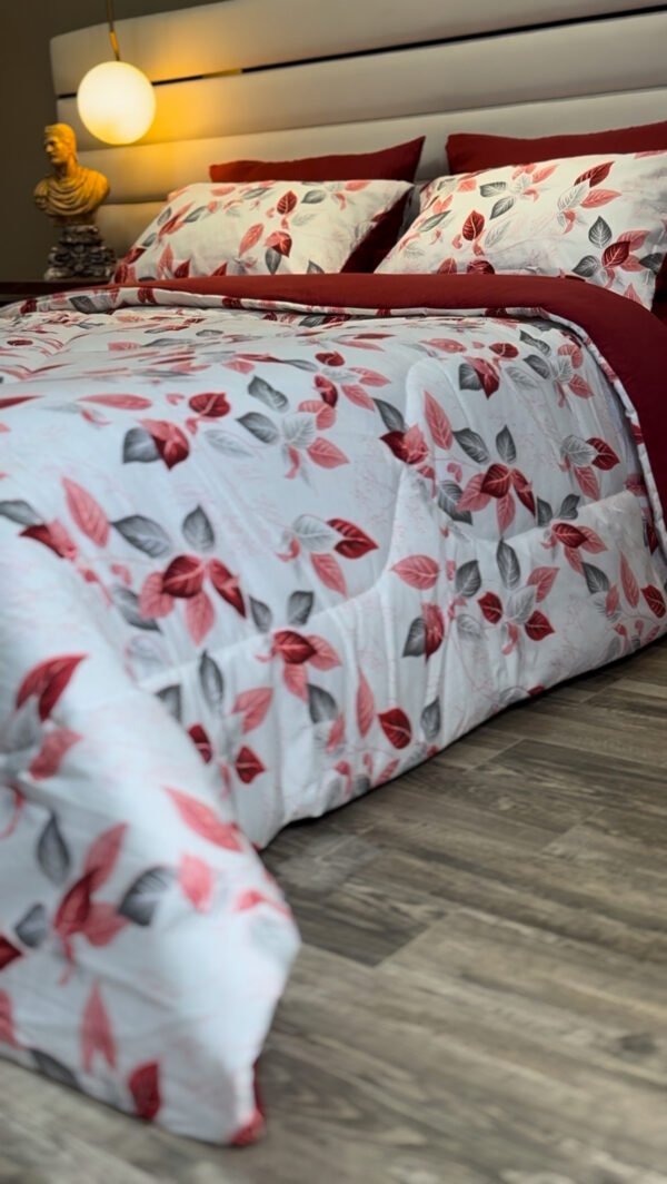 Couette 2 Places Feuillage Écarlate – Élégance Boréale