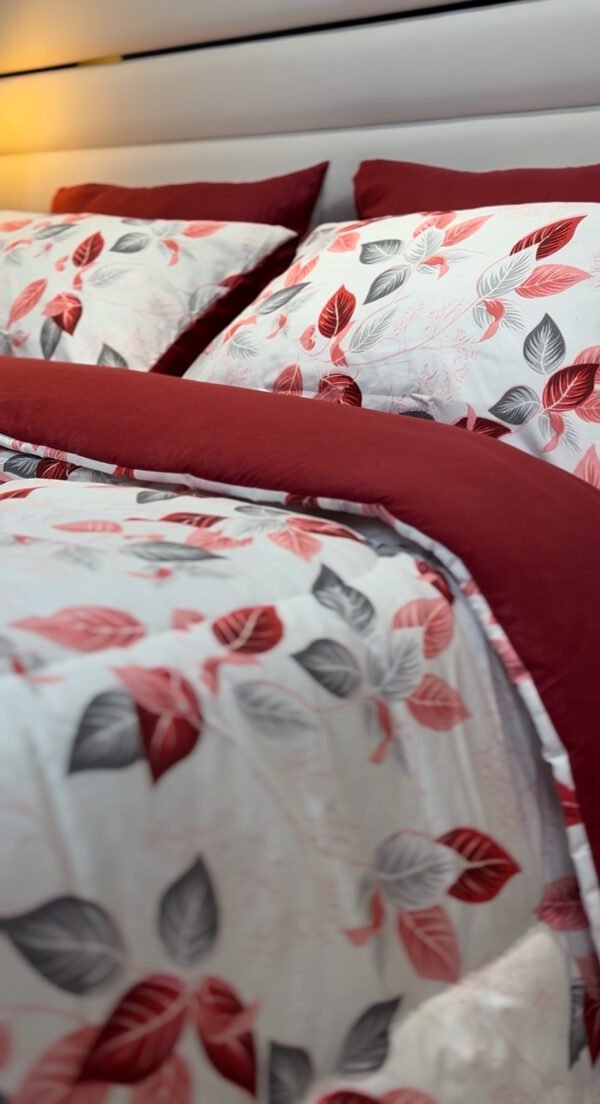 Couette 2 Places Feuillage Écarlate – Élégance Boréale