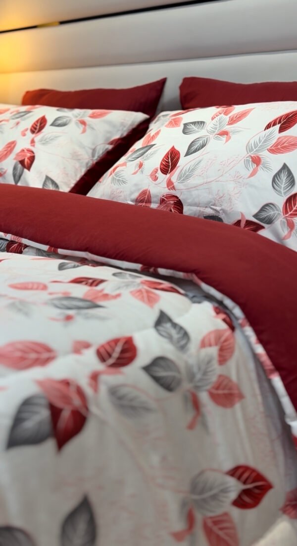 Couette 2 Places Feuillage Écarlate – Élégance Boréale