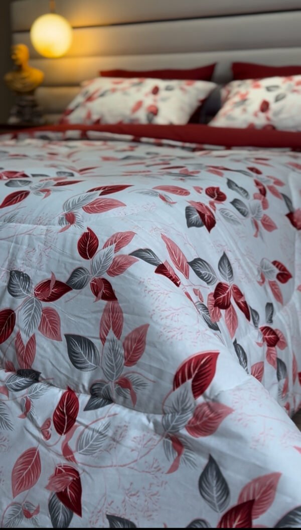 Couette 2 Places Feuillage Écarlate – Élégance Boréale