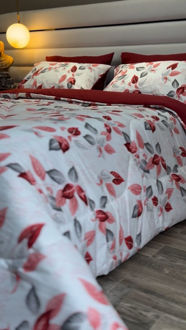 Couette 2 Places Feuillage Écarlate – Élégance Boréale