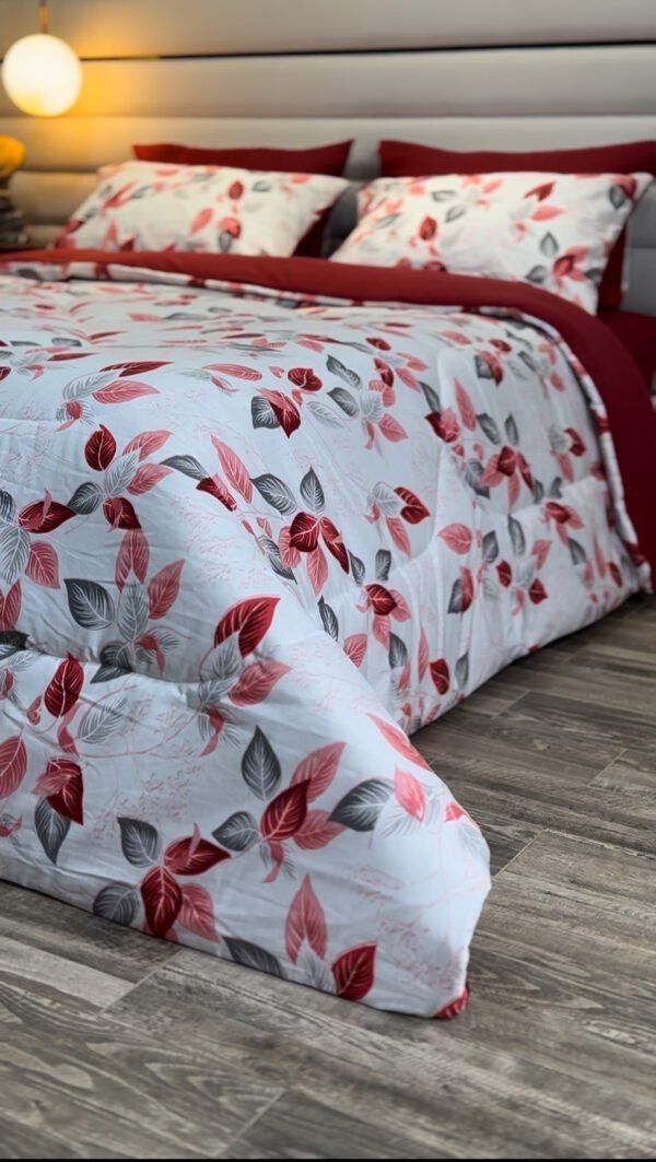 Couette 2 Places Feuillage Écarlate – Élégance Boréale