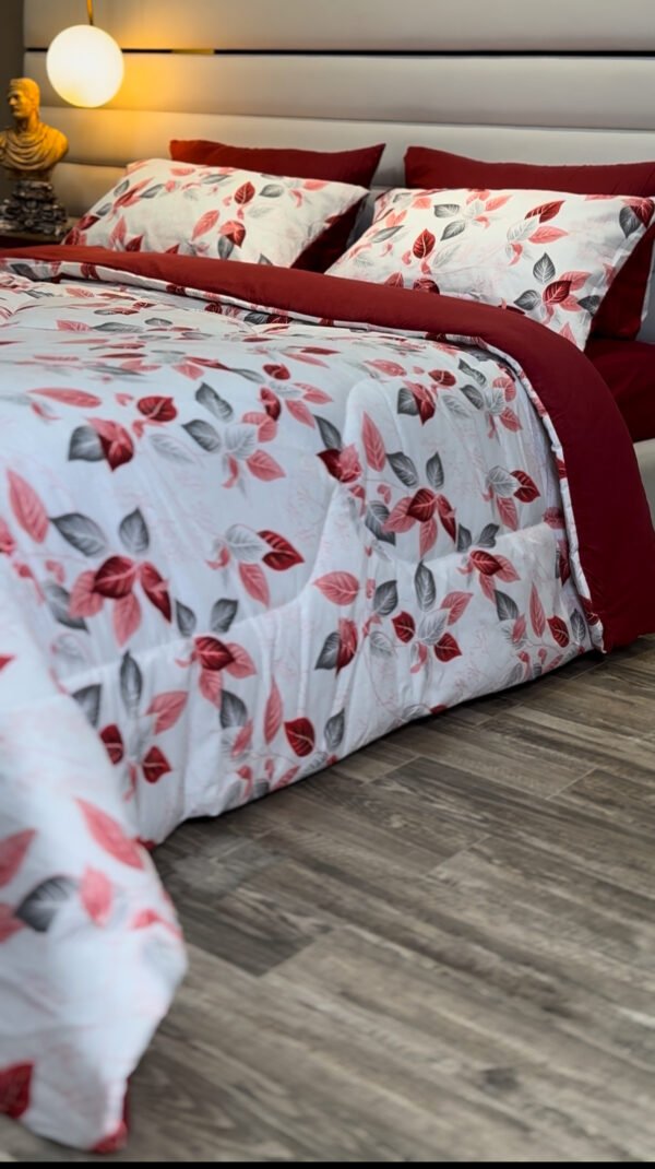 Couette 2 Places Feuillage Écarlate – Élégance Boréale