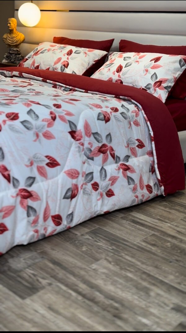 Couette 2 Places Feuillage Écarlate – Élégance Boréale