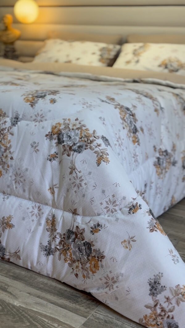 Couette 2 Places Jardin d’Hiver – Reflets Beige et Or