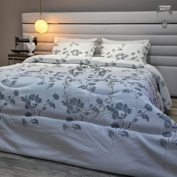 Capture d’écran 2026-02-14 113938 Couvre-lit Piqué Haut de Gamme – Élégance Florale Gris Perle