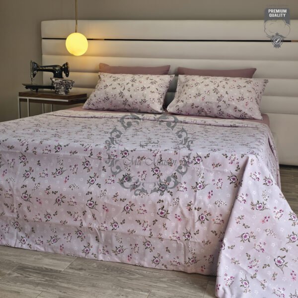 1 Parure de Lit 6 Pièces – Romance Florale Lavande Rose
