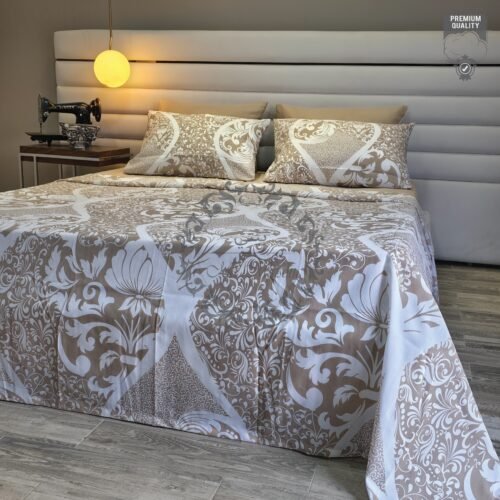 Parure de Lit Élégance Baroque – Tons Neutres