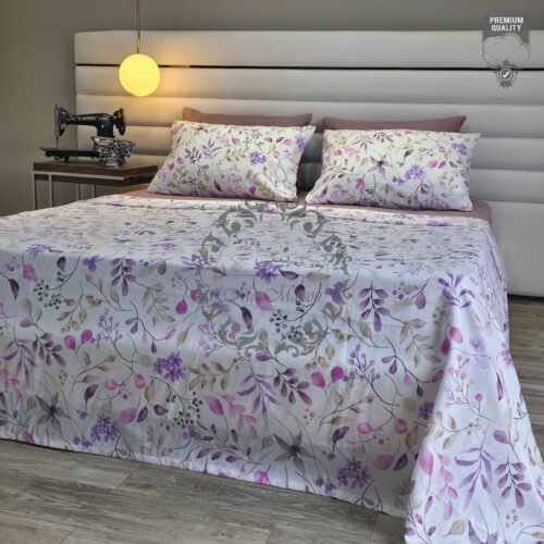 Parure de Lit 6 Pièces – Lavande Florale Élégance